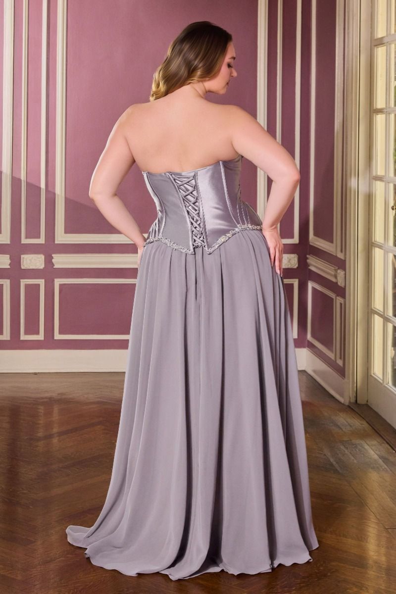 Strapless Sweetheart Neckline Gown By Ladivine CD668C - Women Evening Formal Gown - Curves