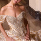 Off Shoulder A-Line Gown By Ladivine CD682 - Women Evening Formal Gown - Special Occasion