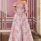 Off Shoulder A-Line Gown By Ladivine CD682 - Women Evening Formal Gown - Special Occasion