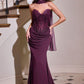 Strapless Sheer Corset Sheath Gown By Ladivine CD683 - Women Evening Formal Gown - Special Occasion
