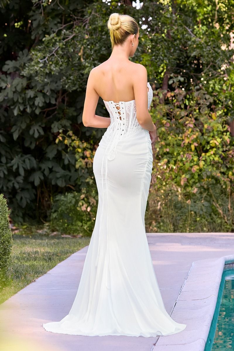Strapless Sweetheart Neckline Bridal Gown By Ladivine CD683W - Women Evening Formal Gown