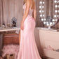 Beaded Sweetheart High Slit Gown By Ladivine CD686 - Women Evening Formal Gown - Special Occasion