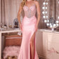 Beaded Sweetheart High Slit Gown By Ladivine CD686 - Women Evening Formal Gown - Special Occasion