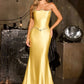 Satin Crystal-Trimmed Bodice Gown By Ladivine CD687 - Women Evening Formal Gown - Special Occasion