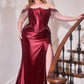 Off Shoulder Crystal Embellishment Gown By Ladivine CD688 - Women Evening Formal Gown - Special Occasion/Curves