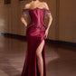 Off Shoulder Crystal Embellishment Gown By Ladivine CD688 - Women Evening Formal Gown - Special Occasion/Curves