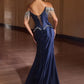 Off Shoulder Crystal Embellishment Gown By Ladivine CD688 - Women Evening Formal Gown - Special Occasion/Curves