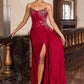 Asymmetrical Strapless Neckline Gown By Ladivine CD689 - Women Evening Formal Gown - Special Occasion