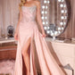 Asymmetrical Strapless Neckline Gown By Ladivine CD689 - Women Evening Formal Gown - Special Occasion