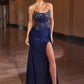 Asymmetrical Strapless Neckline Gown By Ladivine CD689 - Women Evening Formal Gown - Special Occasion