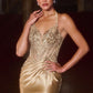 Plunging Halter Neckline Gown By Ladivine CD690 - Women Evening Formal Gown - Special Occasion