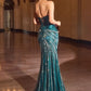 Strapless Sweetheart Mermaid Gown By Ladivine CD697 - Women Evening Formal Gown - Special Occasion