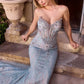 Sequin Sweetheart Neckline Gown By Ladivine CD713 - Women Evening Formal Gown - Special Occasion