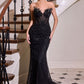 Illusion Bodice Mermaid Gown By Ladivine CD715 - Women Evening Formal Gown - Special Occasion