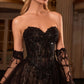 Strapless Illusion A-Line Gown By Ladivine CD717 - Women Evening Formal Gown - Special Occasion