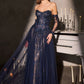 Strapless Illusion A-Line Gown By Ladivine CD717 - Women Evening Formal Gown - Special Occasion