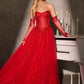Strapless Illusion A-Line Gown By Ladivine CD717 - Women Evening Formal Gown - Special Occasion