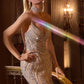 Sequin Plunging Neckline Gown By Ladivine CD719 - Women Evening Formal Gown - Special Occasion