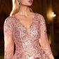 Deep V-Neckline Sheath Gown By Ladivine CD720 - Women Evening Formal Gown - Special Occasion/Curves