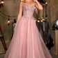 Strapless Sweetheart A-Line Gown By Ladivine CD721 - Women Evening Formal Gown - Special Occasion