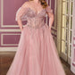 Off Shoulder Sweetheart Neckline Gown By Ladivine CD721C - Women Evening Formal Gown - Curves
