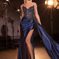 Satin Sweetheart Neckline Gown By Ladivine CD722 - Women Evening Formal Gown - Special Occasion