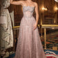 Embellished Strapless A-Line Gown By Ladivine CD724 - Women Evening Formal Gown - Special Occasion