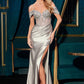 Embellished V-Neckline Leg Slit Gown By Ladivine CD729 - Women Evening Formal Gown - Special Occasion