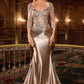 Scoop Neckline Sheath Gown By Ladivine CD731 - Women Evening Formal Gown - Special Occasion/Curves