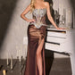 Embellished Boned Corset Sheath Gown By Ladivine CD733 - Women Evening Formal Gown - Special Occasion