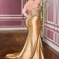 Sweetheart Neckline Leg Slit Gown By Ladivine CD736C - Women Evening Formal Gown - Curves