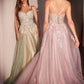 Glitter A-Line Layered Tulle Gown By Ladivine CD740 - Women Evening Formal Gown - Special Occasion