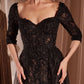 Embellished Queen Anne Neckline Gown By Ladivine CD749 - Women Evening Formal Gown - Special Occasion/Curves