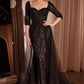 Embellished Queen Anne Neckline Gown By Ladivine CD749 - Women Evening Formal Gown - Special Occasion/Curves