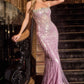 Strapless Metallic Satin & Crystal Gown By Ladivine CD756 - Women Evening Formal Gown - Special Occasion