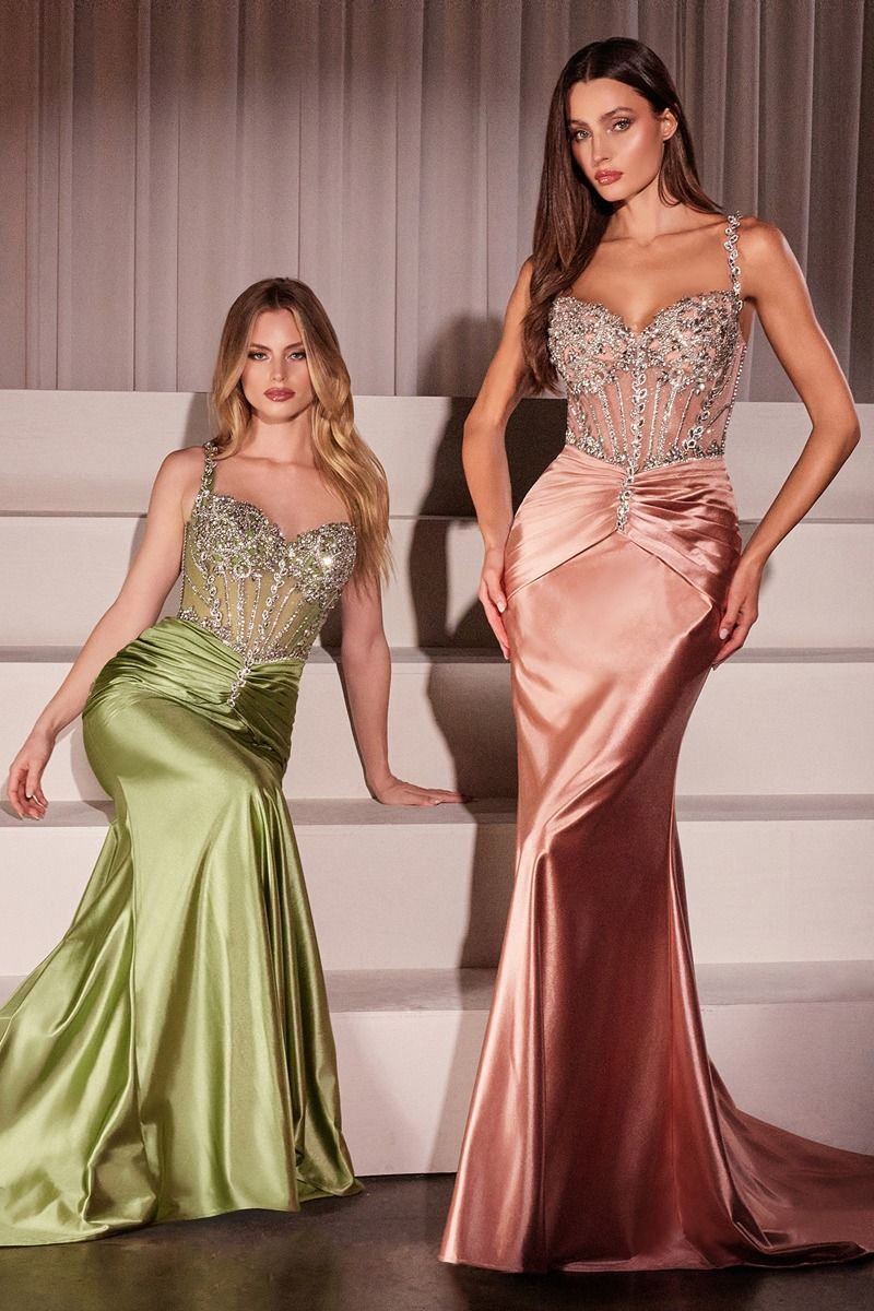 Embellished Sweetheart Neckline Gown By Ladivine CD757 - Women Evening Formal Gown - Special Occasion