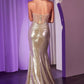 Strapless V-Neckline Sheath Gown by Cinderella Divine CD760 - Special Occasion