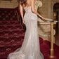 Beaded Embellished Draped Pearls Gown By Ladivine CD764 - Women Evening Formal Gown - Special Occasion