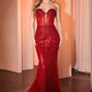 Sweetheart Neckline Layered Tulle Gown By Ladivine CD767 - Women Evening Formal Gown - Special Occasion