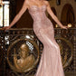 Sweetheart Neckline Layered Tulle Gown By Ladivine CD767 - Women Evening Formal Gown - Special Occasion