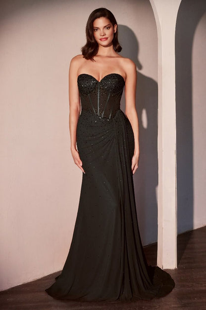 Strapless Sweetheart Neckline Gown By Ladivine CD770 - Women Evening Formal Gown - Special Occasion