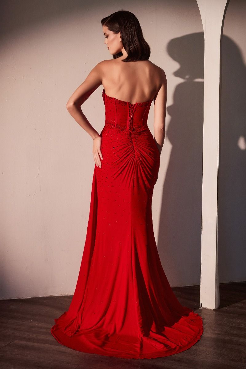 Strapless Sweetheart Neckline Gown By Ladivine CD770 - Women Evening Formal Gown - Special Occasion