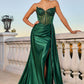 Strapless Sweetheart Leg Slit Gown By Ladivine CD773 - Women Evening Formal Gown - Special Occasion/Curves