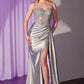 Sweetheart Neckline Sheath Leg Slit Gown by Cinderella Divine CD774 - Special Occasion