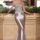 Embellished V-Neckline Thin Straps Gown By Ladivine CD776 - Women Evening Formal Gown - Special Occasion/Curves