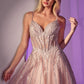 Crystal V-Neckline A-Line Gown By Ladivine CD786 - Women Evening Formal Gown - Special Occasion/Curves