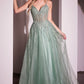 Crystal V-Neckline A-Line Gown By Ladivine CD786 - Women Evening Formal Gown - Special Occasion/Curves