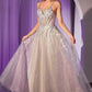 Crystal V-Neckline A-Line Gown By Ladivine CD786 - Women Evening Formal Gown - Special Occasion/Curves