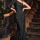 One Shoulder Long Sleeve Leg Slit Gown By Ladivine CD787 - Women Evening Formal Gown - Special Occasion