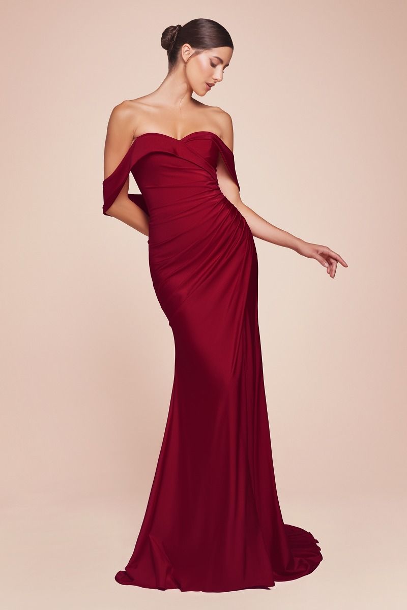 Off The Shoulder Sweetheart Neckline Gown by Cinderella Divine CD790 - Special Occasion